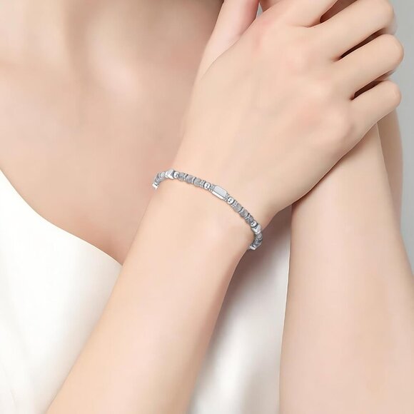 Grey White Boho Beaded Bracelets for Women Trendy Jewelry Gifts for Lover, Mom - Picture 7 of 7